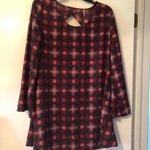 Maroon dress with bell sleeves